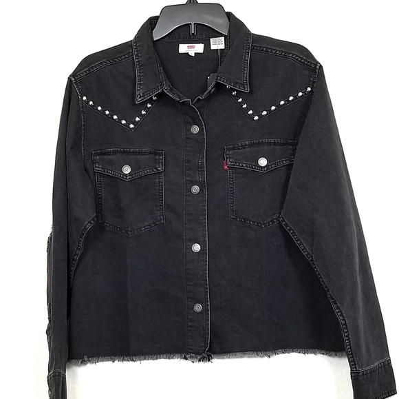 Western/MOTO Shirt Jacket LEVI'S Raw Distressed - Picture 3 of 9